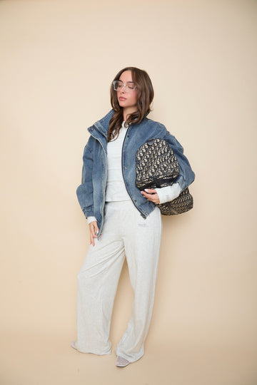 Straight Leg Trouser | Grey Marl