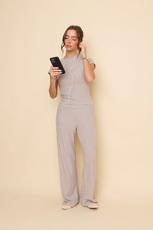 Pointelle Trousers | Grey