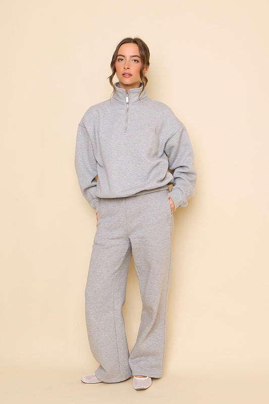 1/4 Zip Sweater | Grey Marl