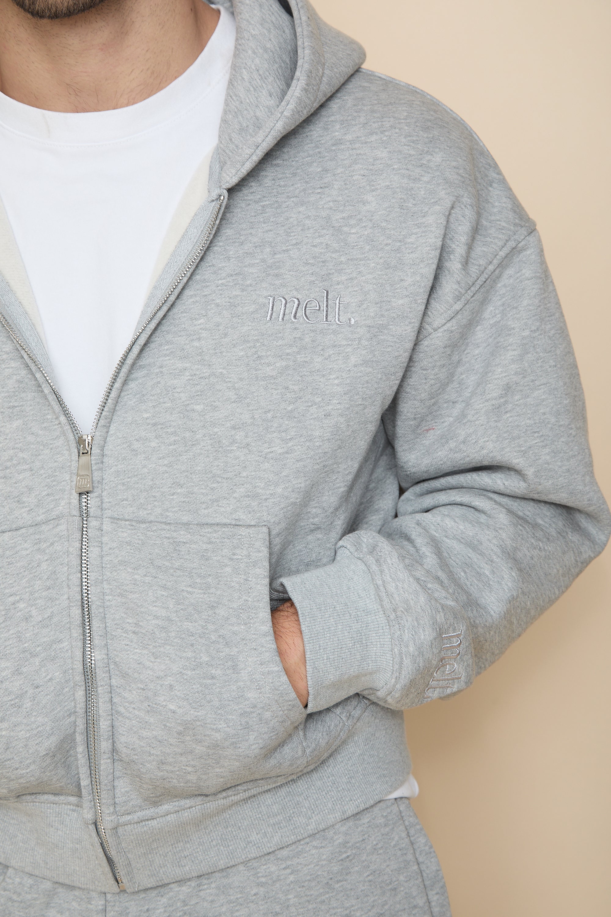 Zip Hoodie | Grey Marl – melt.