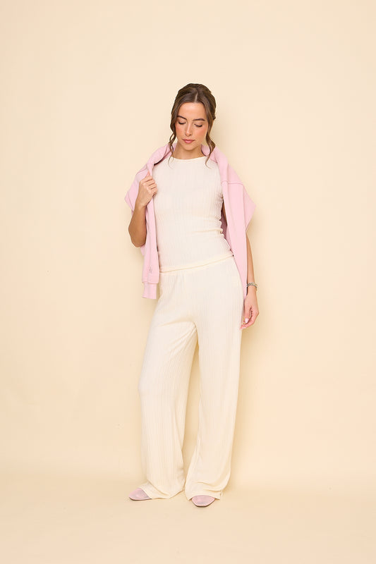 Pointelle Trousers | Buttercream