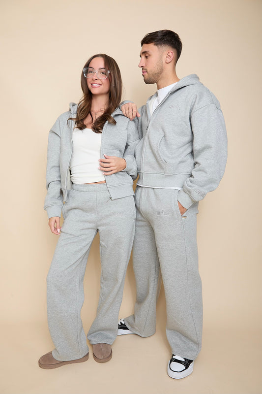 Straight Leg Joggers | Grey Marl