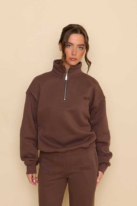 1/4 Zip Sweater | Espresso